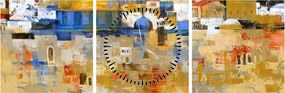 Obraz - Ściana płaczu, Jerozolima, Izrael (z zegarem) (90x30 cm)