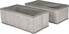 Organizer tekstylny Szary 28x14x10 cm komplet 2 sztuk do szafy domu biura