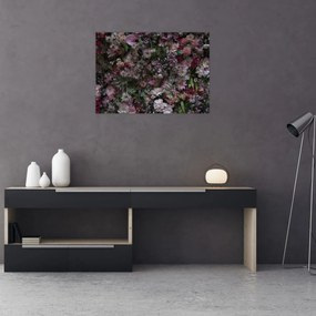 Obraz na szkle - Ściana kwiatowa (70x50 cm)