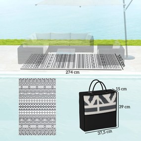 Outsunny Dywan zewnętrzny trwały i odporny na warunki atmosferyczne, dywan w stylu Boho do salonu, balkonu