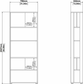 Regał biurowy otwarty 4 półki Sign 80 szary mat/jackson hickory