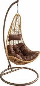 Żółty wiszący fotel AMAZONIA ze stojakiem