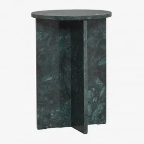 Okrągły Stolik Pomocniczy Ø35 Cm Z Marmuru Mencia Zielony Marmur - Sklum