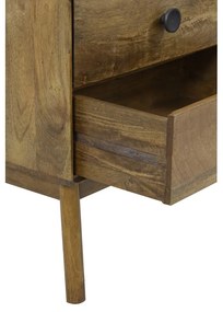 Brązowa wysoka komoda z litego drewna 40x80 cm Espita – Light &amp; Living