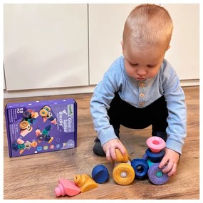 Woopie baby klocki sensoryczne konstrukcyjne układanka do ściskania 13 el.