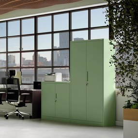 Szafa na dokumenty biurowa metalowa pastelowy zielony : Fresh Style JAN H 900 x 1950 x 400 mm
