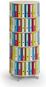 Regał obrotowy na segregatory, 5 półki, brzoza