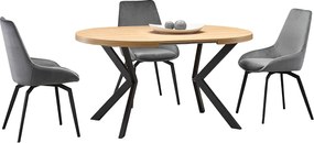 Stół okrągły rozkładany PERONI 100(250)x100 dąb/czarny