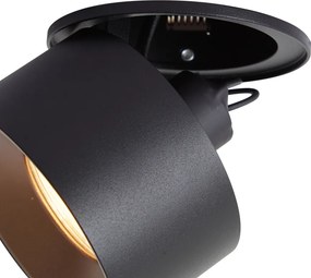 Nowoczesne oczko wpuszczane czarne GU10 50mm - Echo