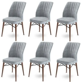 Zestaw krzeseł do jadalni Flex Grey and Brown, 6szt.