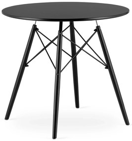 Okrągły czarny stół z 4 krzesłami H0-D06