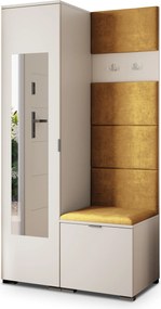 Masseno Garderoba VIRA 95/181/51 cm Nowoczesna Szafa do Przedpokoju Kaszmir, MONOLITH 48 (Żółty)