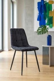 Czarne metalowe tapicerowane krzesło M1-Z79