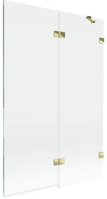Mexen Lunar parawan nawannowy 2-skrzydłowy prawy 120 x 150 cm, transparent, złoty - 897-120-100-50-00-P