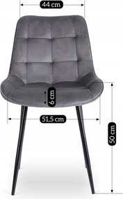 Zestaw Stół Okrągły Rozkładany HARRY 102-142 cm Dąb Artisan/Czarny i 6 Krzeseł Tapicerowanych CHRIS Szarych Nowoczesnych