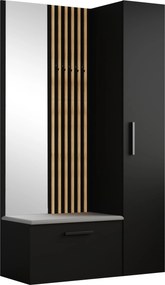 Masseno Garderoba MODULO 120,6/204/40 cm do Przedpokoju Nowoczesna Czarna