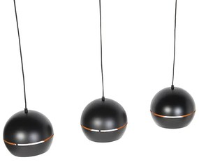 Designerska lampa wisząca czarna ze złotym wnętrzem 3-światłowa - BuellPrzemysłowy Oswietlenie wewnetrzne
