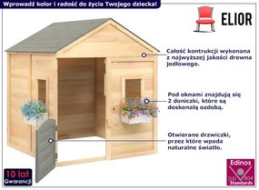 Ogrodowy domek dla dzieci z drzwiczkami i doniczkami Reya