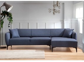 Niebieska sofa narożna Belissimo, prawy narożnik – Balcab Home