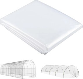 Outsunny Pokrywa szklarniowa z plastiku, Ochrona roślin, Odporna na UV i Wodę, 8 x 10 m