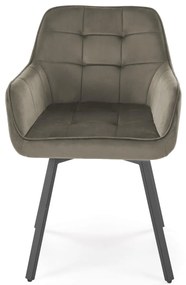 Krzesło do jadalni obrotowe z podłokietnikami beżowe welurowe K588