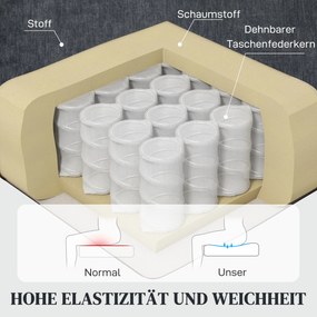 HOMCOM Fotel Recliner, Masażer Polstersessel z 8 Punkty Wibracji, Regulowanym Podnóżkiem, Boczną Kieszonką, Szary