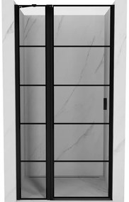 Mexen Mist drzwi prysznicowe uchylne lewe 75 cm, czarna kratka, czarne - 8A4-075-000-70-77-L