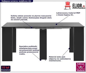 Stół rozkładany Bares – czarny