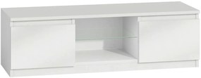 Minimalistyczna komoda RTV Verta 5X 140 cm - biały połysk