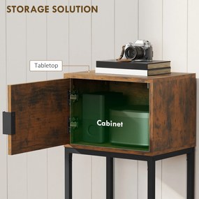 HOMCOM Wąski stolik konsolowy, szafka, design industrialny, salon przedpokój, 40x30x76cm, Rustykalny-Brąz