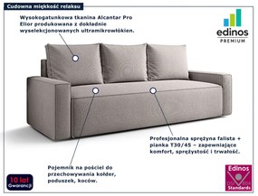 Szara tapicerowana sofa z pojemnikiem G3-C05