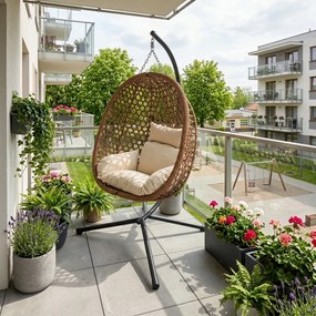 Fotel wiszący kokon Julien brązowy PATIO