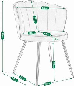 Szare pikowane krzesło w stylu glamour N6-N68