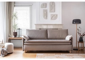 Jasnobrązowa rozkładana sofa 207 cm Simon – Miuform