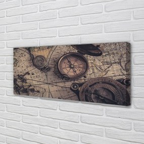 Obraz canvas na ścianę Kompas na Starej Mapie