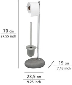 Stojak na papier toaletowy i szczotkę do WC, PEBBLE STONE - 2 w 1, WENKO