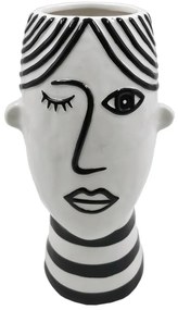 Czarno-biały porcelanowy wazon Mauro Ferretti Face