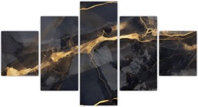 Obraz - Czarny - złoty dekor (125x70 cm)