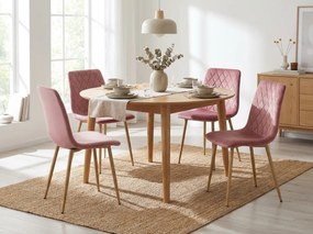 Różowe welurowe krzesło TURIN