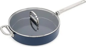 Sartén antiadherente Joseph Joseph Space 28 cm, mango plegable de acero inoxidable, tapa de vidrio, apta para inducción y horno hasta 232°C.