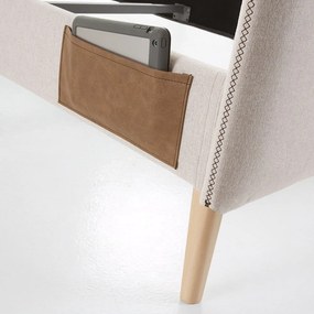 Beżowe łóżko 2-osobowe Kave Home Lydia, 160x200 cm