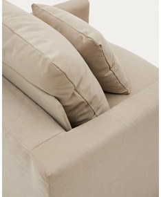 Beżowy lniany fotel Nora – Kave Home