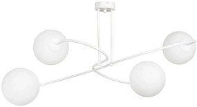 Biała lampa sufitowa z mlecznymi kloszami - D100-Eyo