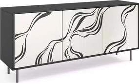 Komoda Lorena 164 cm – nowoczesna komoda glamour z frontami stalowymi