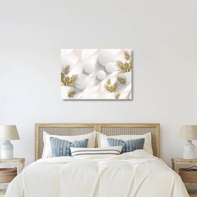 Obraz na szkle - 3D koła z kwiatami (70x50 cm)