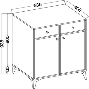 Komoda TORINO 84 cm do Salonu Sypialni Odcienie beżu