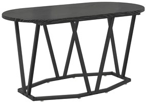 Czarny owalny stolik kawowy industrialny czarny dąb W4-C41