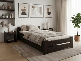 Łóżko Emily 80 x 200 cm, orzech Stelaż: Ze stelażem listwowym rolowanym elastycznym, Materac: Materac Sommera