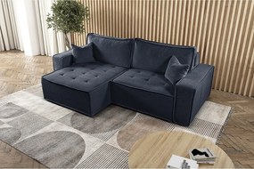 Narożnik z funkcją spania w kształcie L Bohoo, tkanina Raven, Grafitowy, Lewy