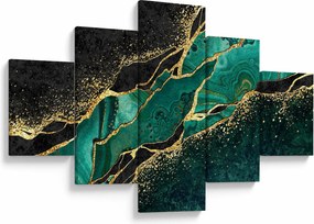Obraz - Marmurki olejno-złote (125x70 cm)